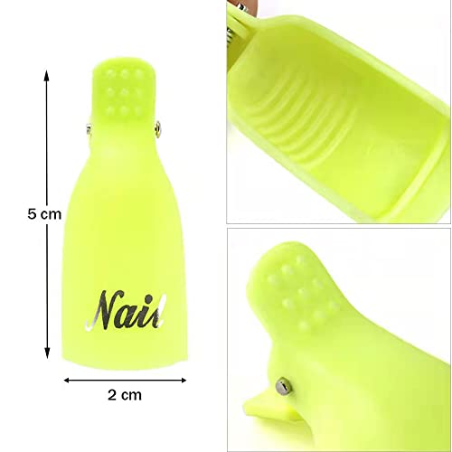 (10 Pcs Pink) Plastic Acrylic Nail Art Soak Off Cap Clip UV Gel Polish Remove...