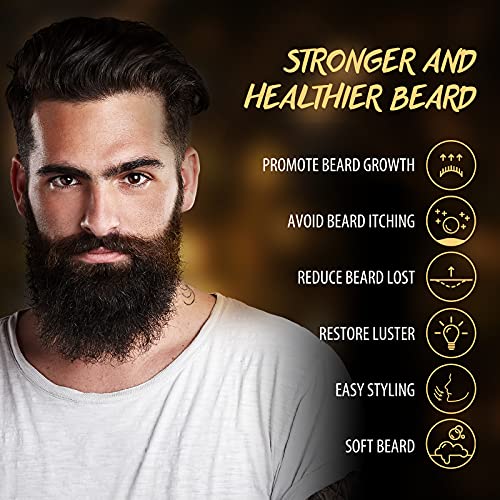 Beard Growth Kit Gifts For Men With Natural Organic Jojoba Oil Beard Grooming...