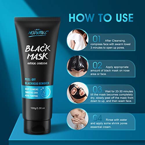 Black Mask-Blackhead Removal Mask Peel Off Facial Black Mask 3.5oz Pore Contr...