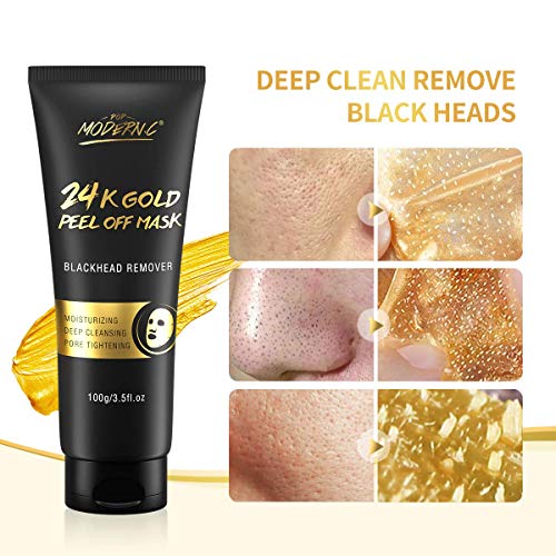 Blackhead Remover Mask, 24K Gold Peel Off Mask, Gold Facial Mask Anti-Aging, ...