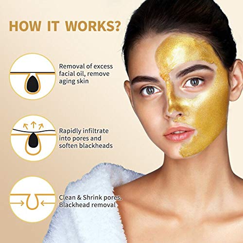 Blackhead Remover Mask, 24K Gold Peel Off Mask, Gold Facial Mask Anti-Aging, ...