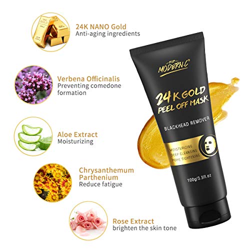 Blackhead Remover Mask, 24K Gold Peel Off Mask, Gold Facial Mask Anti-Aging, ...