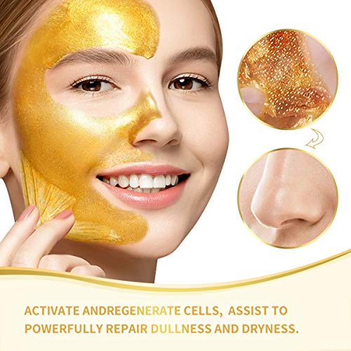 Blackhead Remover Mask, 24K Gold Peel Off Mask, Gold Facial Mask Anti-Aging, ...