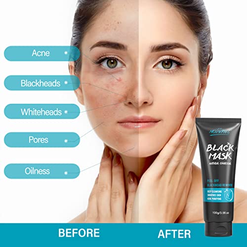 Blackhead Remover Mask Bamboo Charcoal Peel Off Mask Blackhead Removal Mask 3...