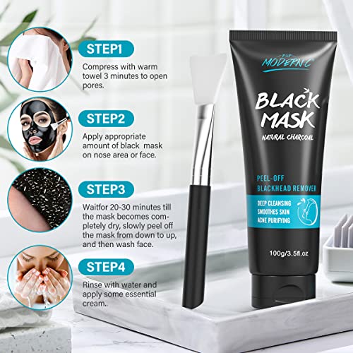 Blackhead Remover Mask Bamboo Charcoal Peel Off Mask Blackhead Removal Mask 3...