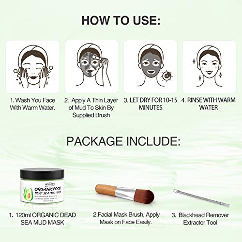 Clay Mask Organic Avocado Vegan Dead Sea Mud Mask Nourishing Hydration Deep C...