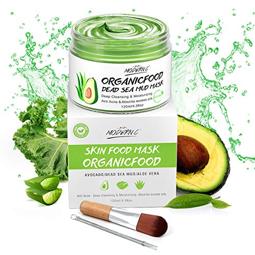 Clay Mask Organic Avocado Vegan Dead Sea Mud Mask Nourishing Hydration Deep C...