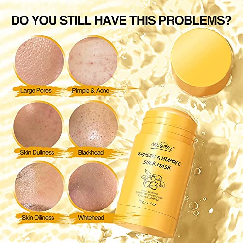 Turmeric Clay Stick Mask Organic Vitamin C Purifying Clay Mask Blackhead Clea...