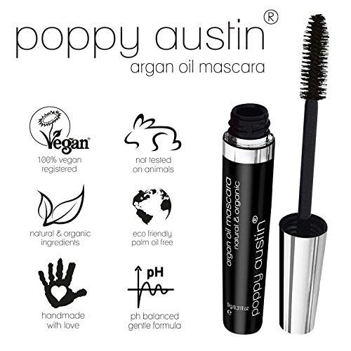 Poppy Austin Mascara 9g - Lash Mascara - 100% Organic, Paraben-Free, Vegan, C...