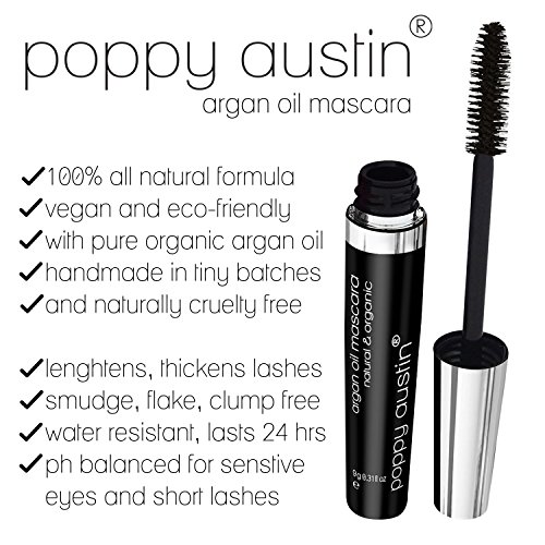 Poppy Austin Mascara 9g - Lash Mascara - 100% Organic, Paraben-Free, Vegan, C...