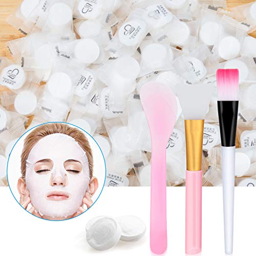 100 Pieces Compressed Facial Mask Disposable Cotton Face Mask Sheet Grain Ski...