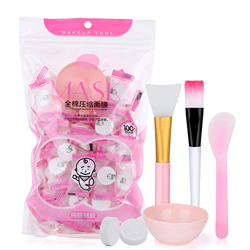 100Pcs Compressed Facial Mask Cotton Face Mask Sheet Grain Skin Care Dry Shee...