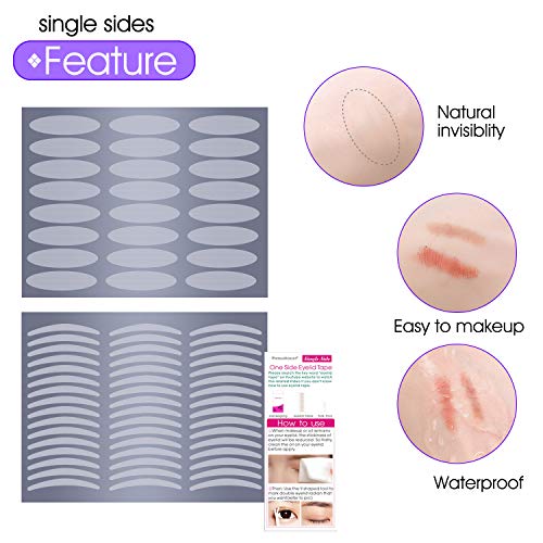 2512Pcs/8Styles/8Packs Natural One/Two-Sided Sticky Eyelid Lift Strips, Insta...