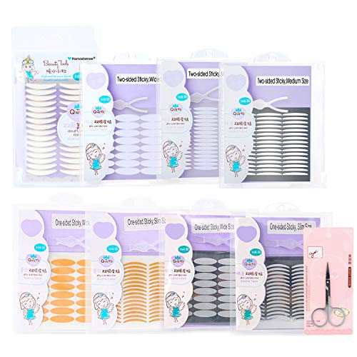 2512Pcs/8Styles/8Packs Natural One/Two-Sided Sticky Eyelid Lift Strips, Insta...