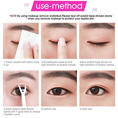 Natural Ultra Invisible One Side Sticky Double Eyelid Tapes Stickers - Instan...