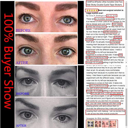 TIK Tok 1344Pcs/4Pack Ultra Invisible One/Two Side Sticky Double Eyelid Tape ...