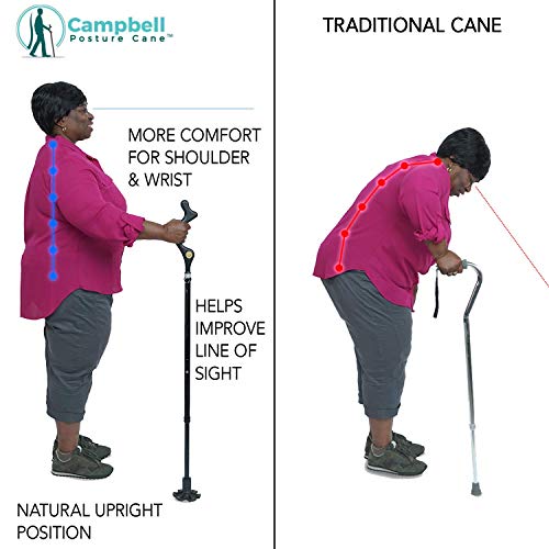 The Original Campbell Posture Cane Foldable Walking Cane for Men and Women - ...