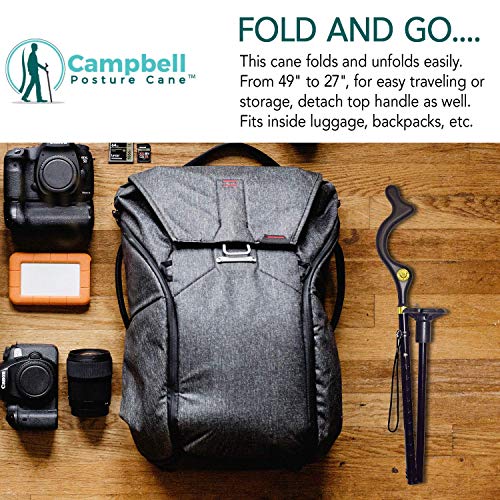 The Original Campbell Posture Cane Foldable Walking Cane for Men and Women - ...