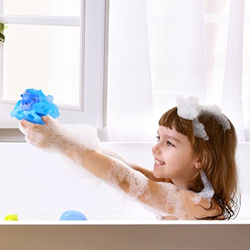 6 Pieces Kids Bath Sponge Animal Loofah for Kids Exfoliating Children Bath Po...