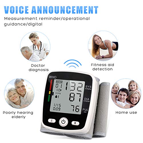 potulas Blood Pressure Monitor, Wrist Blood Pressure Cuff Monitor with USB Ch...