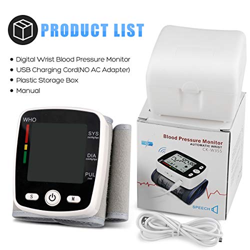 potulas Blood Pressure Monitor, Wrist Blood Pressure Cuff Monitor with USB Ch...
