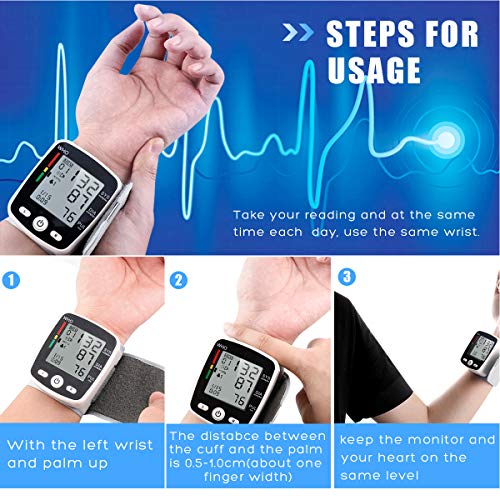 potulas Blood Pressure Monitor, Wrist Blood Pressure Cuff Monitor with USB Ch...