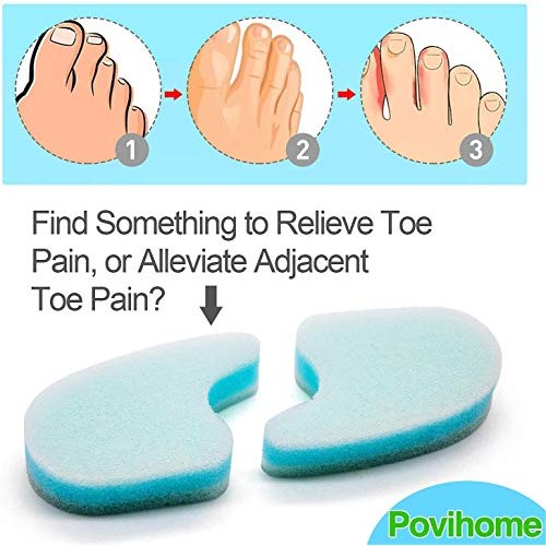Povihome 10 Pack Foam Toe Spacers(1/2" Thick), 3-Layer Toe Separators - Large...