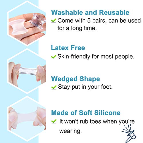 Povihome 10 Pack Gel Bunion Corrector and Toe Spacers Separators and Straight...