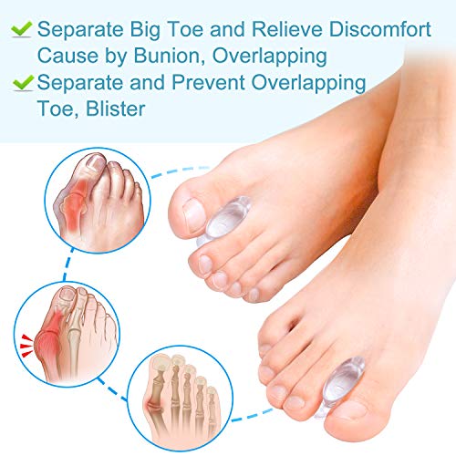 Povihome 10 Pack Gel Bunion Corrector and Toe Spacers Separators and Straight...