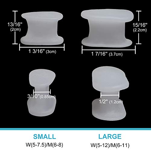 Povihome 10 Pack Toe Spacers Separators(1/2'' Thick), Bunion Corrector Gel Or...