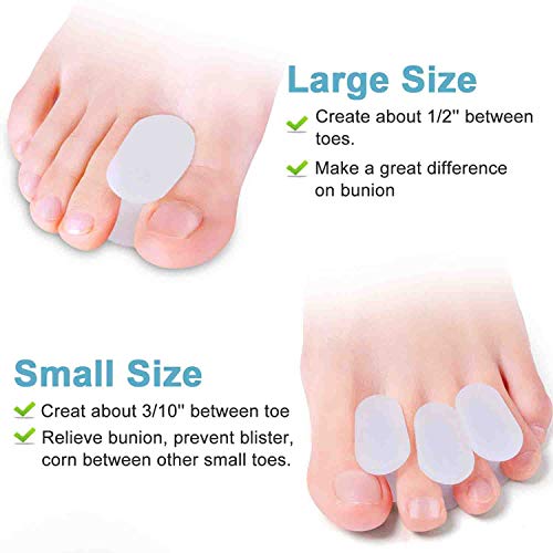 Povihome 10 Pack Toe Spacers Separators(1/2'' Thick), Bunion Corrector Gel Or...