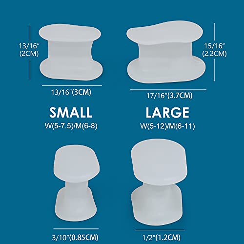 Povihome 16 Pack Toe Spacers Separators(1/2''+3/10''Thick), Bunion Corrector ...