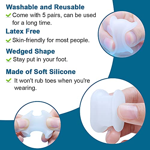 Povihome 16 Pack Toe Spacers Separators(1/2''+3/10''Thick), Bunion Corrector ...