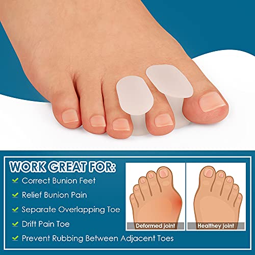 Povihome 16 Pack Toe Spacers Separators(1/2''+3/10''Thick), Bunion Corrector ...
