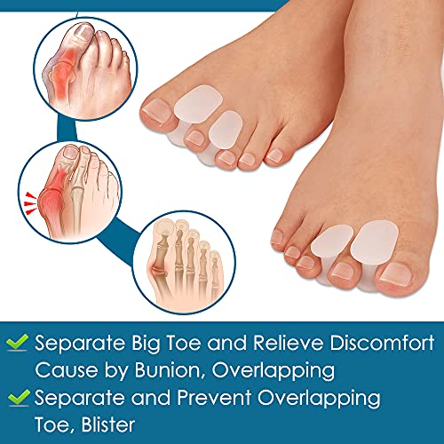 Povihome 16 Pack Toe Spacers Separators(1/2''+3/10''Thick), Bunion Corrector ...