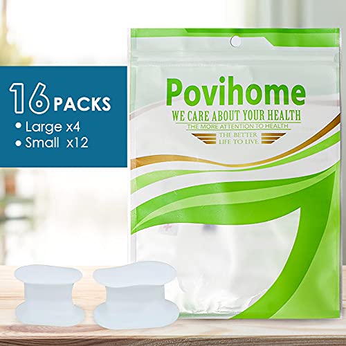 Povihome 16 Pack Toe Spacers Separators(1/2''+3/10''Thick), Bunion Corrector ...