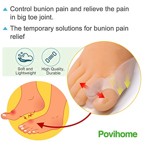 Povihome 8 Pack Bunion Cushion and Protector(1/2'' Thick), Bunion Pads, Bunio...