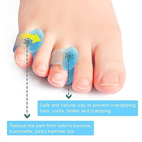 Povihome Gel Toe Separator, Pinky Toe Spacers, Little Toe Spacers for Overlap...