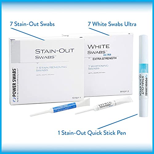 Power Swabs Teeth Whitening Kit | Easy 7 Day Treatment for Whiter Teeth | Den...