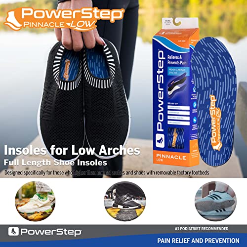 Powerstep Arch Support Shoe Insert Pinnacle Low Insole, Blue and Orange, Men ...