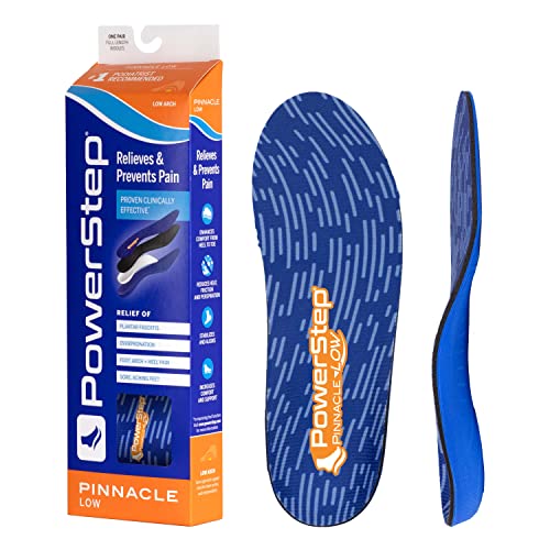 Powerstep Arch Support Shoe Insert Pinnacle Low Insole, Blue and Orange, Men ...