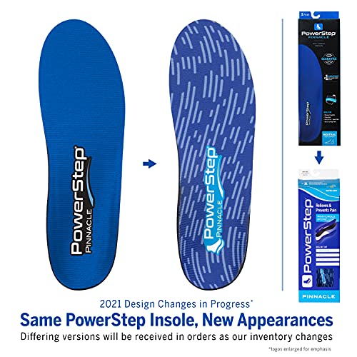 Powerstep Pinnacle Insole, Blue, Men's Size 6-6.5/Women's Size 8-8.5