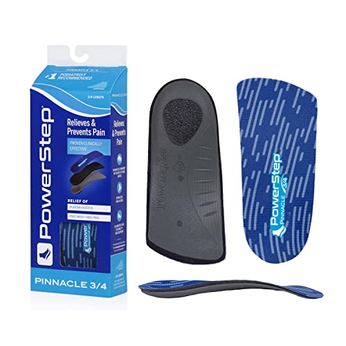 Powerstep SlimTech Pinnacle 3/4 Insole, Blue, Men's 10-10.5 / Women's 12