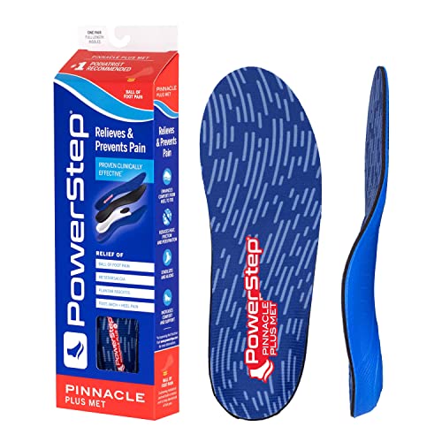 Powerstep unisex adult Pinnacle Plus Met Insole, Red/Blue, Men s 6-6.5 Women ...