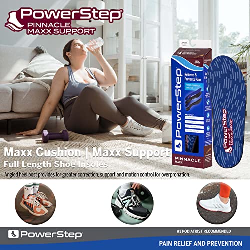 Powerstep Unisex's Pinnacle Maxx Orthotic Insole Shoe Inserts Women, Workout ...