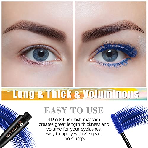 4D Silk Fiber Lash Mascara Waterproof Smudge-Purple Blue Green colorful Masca...