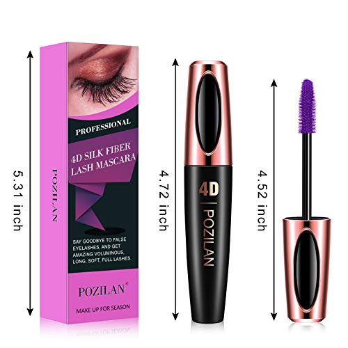 4D Silk Fiber Lash Mascara Waterproof Smudge-Purple Blue Green colorful Masca...