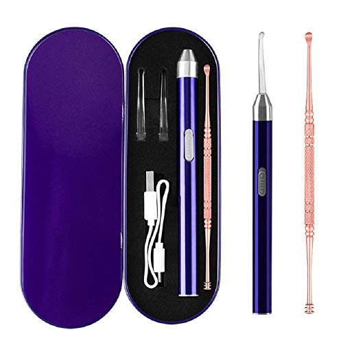 Ear Wax Removal Tool Cleaner for Humans with LED Light - Earpick Curette, Sta...
