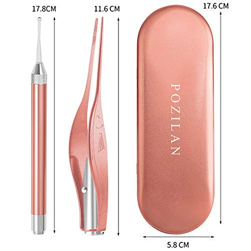 POZILAN 2 Pcs Ear Wax Removal Tool with Light - Ear Pick Cleaner Kit for Kids...