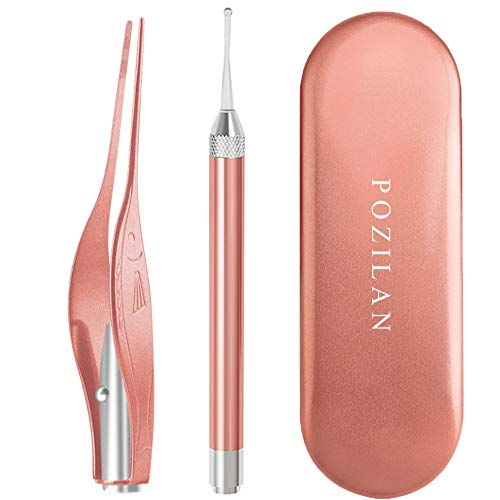 POZILAN 2 Pcs Ear Wax Removal Tool with Light - Ear Pick Cleaner Kit for Kids...
